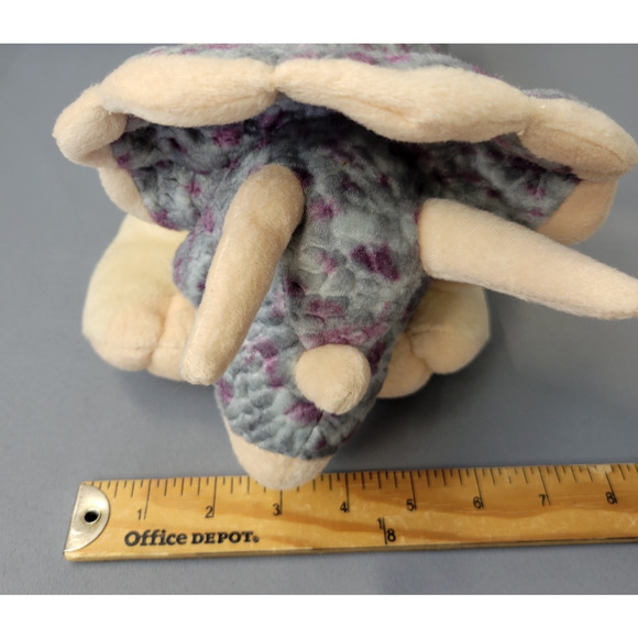 Wild Republic Triceratops Dinosaur Plush Toy 10" Sitting Gray Purple 2012 - Picture 12 of 13